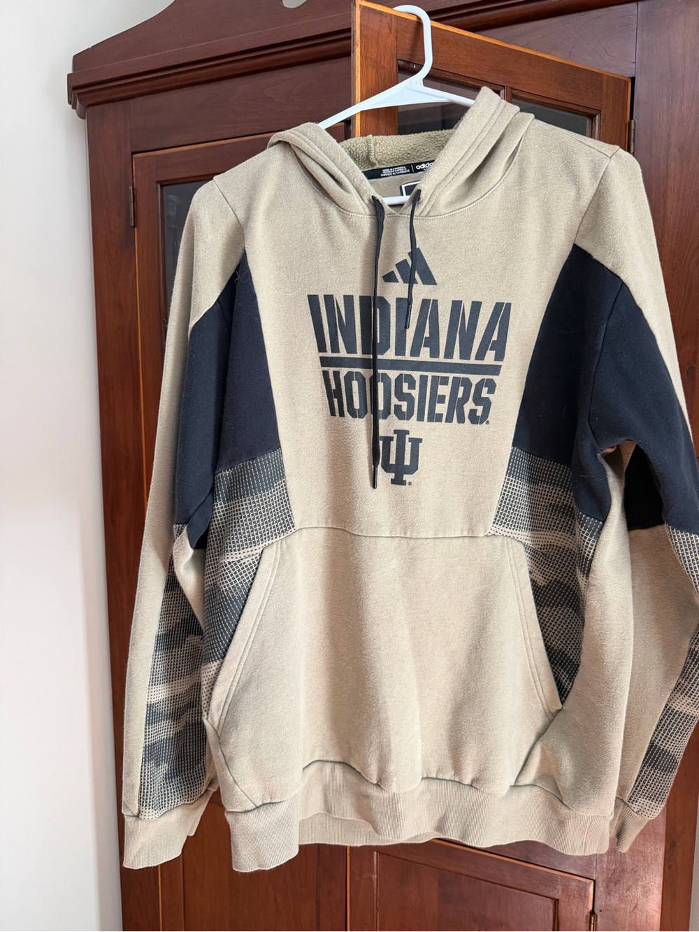 adidas Indiana Hoosiers Tan and Black Pullover Hoodie